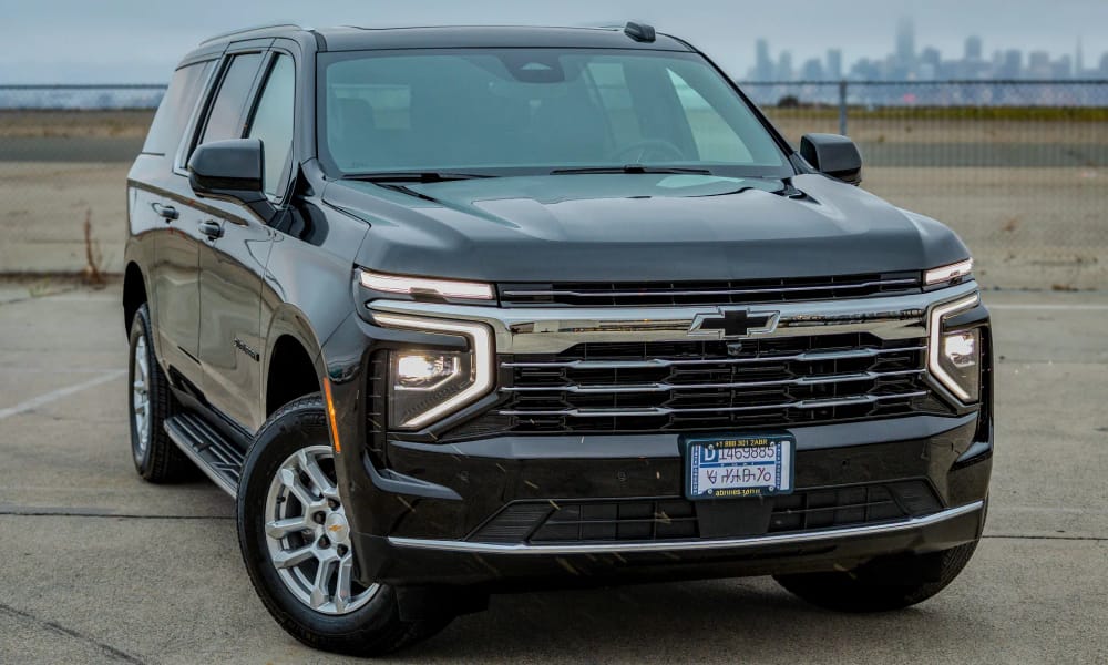 Chevrolet Suburban, black, for rent in the San Francisco Bay Area