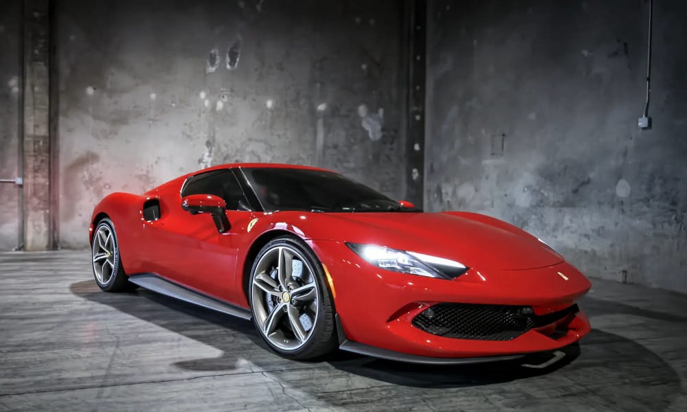 Ferrari 296 GTB, red, for rent in the San Francisco Bay Area