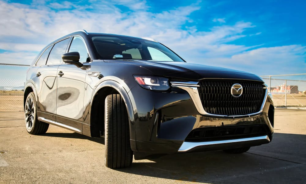 Mazda CX-90 Turbo S Hybrid, black, for rent in the San Francisco Bay Area
