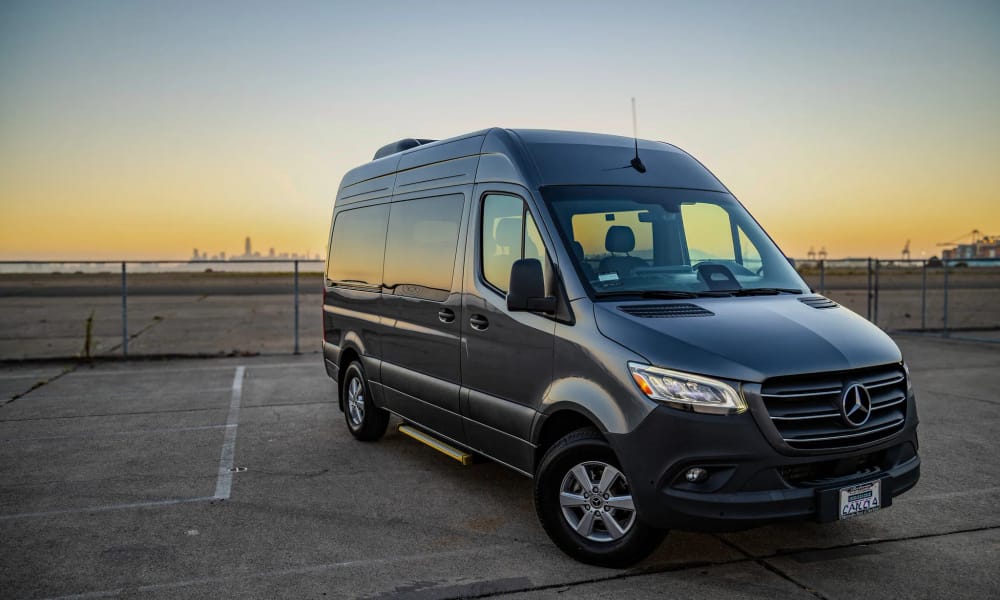 Mercedes-Benz Sprinter, gray, for rent in the San Francisco Bay Area