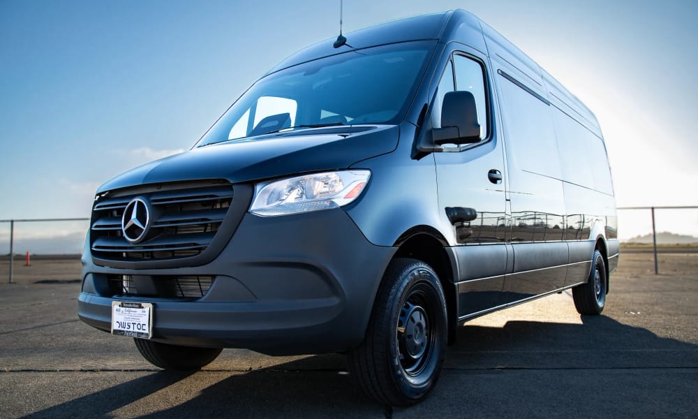 Mercedes-Benz Sprinter, black, for rent in the San Francisco Bay Area