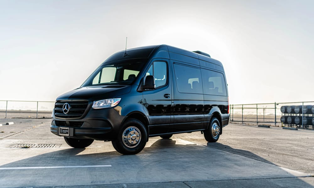 Mercedes-Benz Sprinter 2500, black, for rent in the San Francisco Bay Area