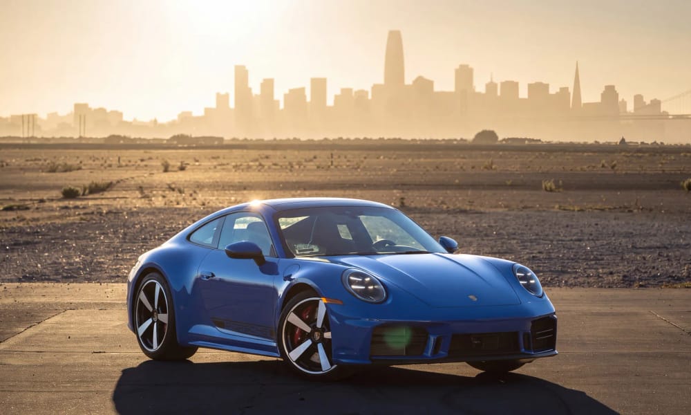 Porsche 911 Carrera, blue, for rent in the San Francisco Bay Area