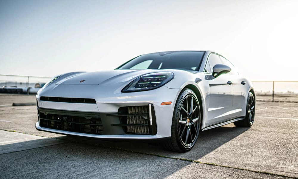 Porsche Panamera, white, for rent in the San Francisco Bay Area