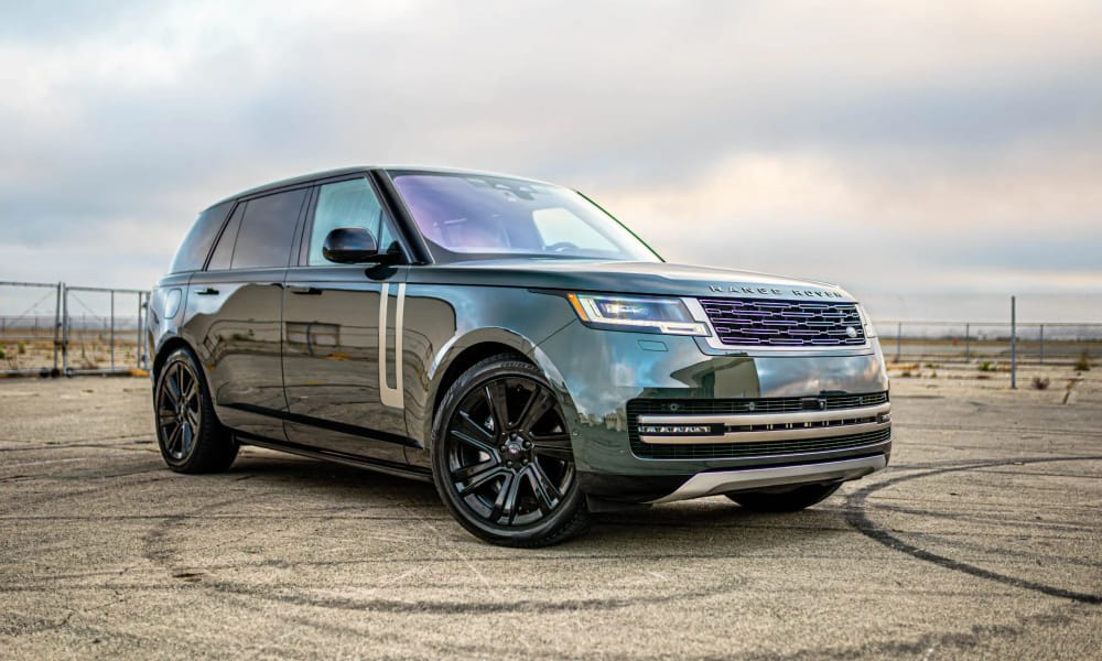 Range Rover SE Long Wheelbase, green, tan interior, for rent in the San Francisco Bay Area
