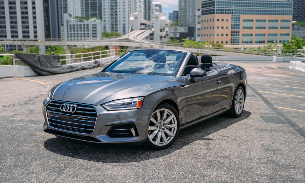 Audi A5, gray, black interior, for rent in Miami
