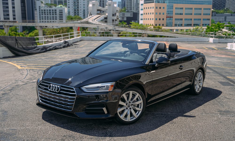 Audi A5, black, black interior, for rent in Miami