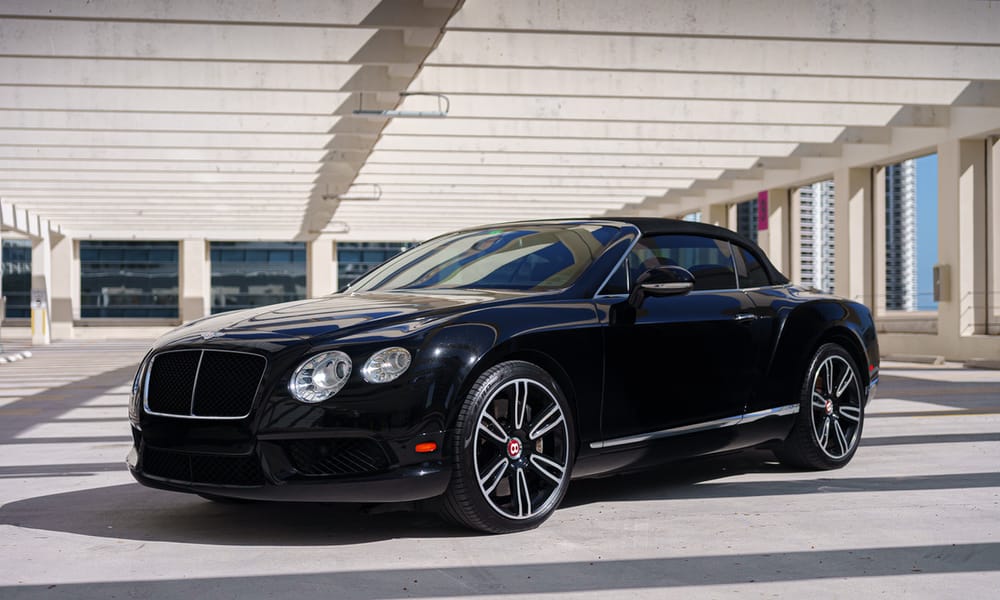 Bentley Continental GT, black, beige interior, for rent in Miami
