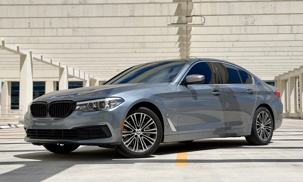 BMW 5 Series, gray, for rent in Miami