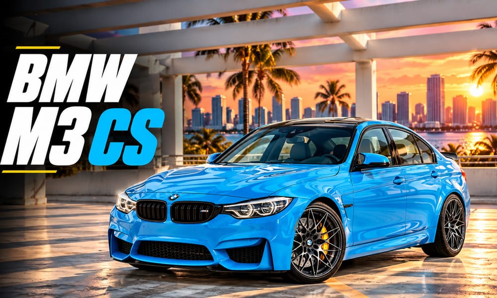 BMW M3, blue, for rent in Miami