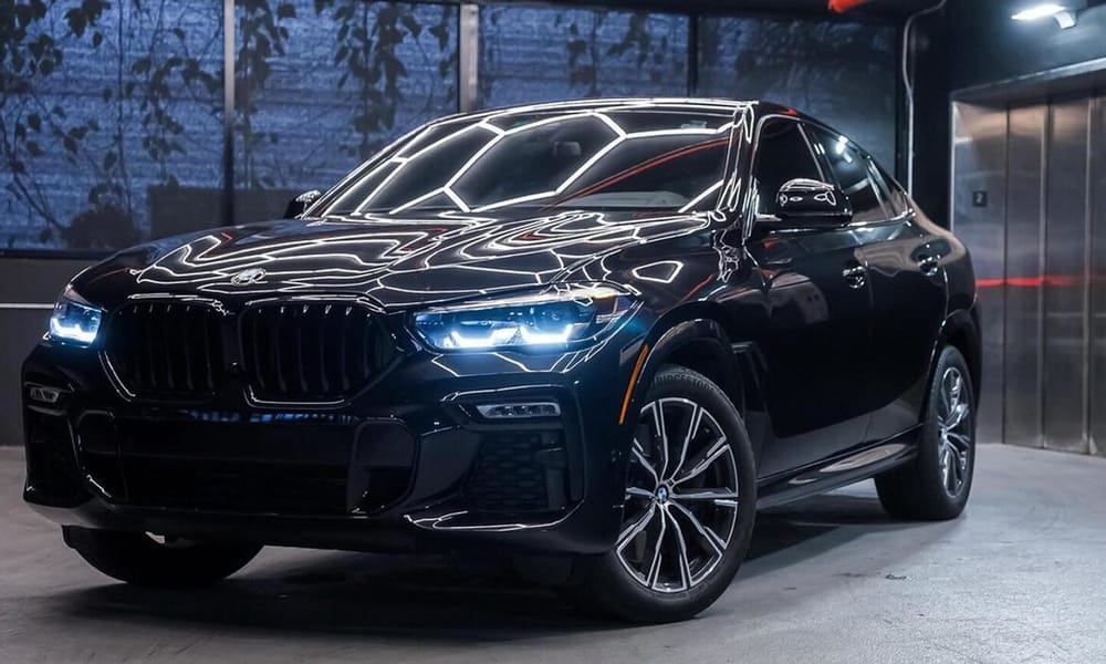 BMW X6, black, red interior, for rent in Miami