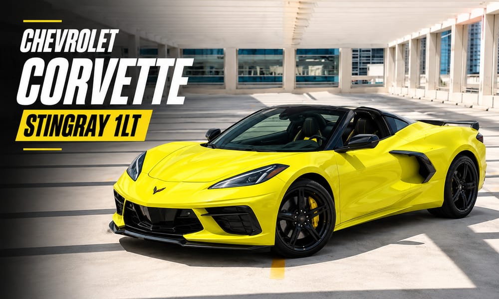 Chevrolet Corvette Stingray, yellow, black interior, for rent in Miami