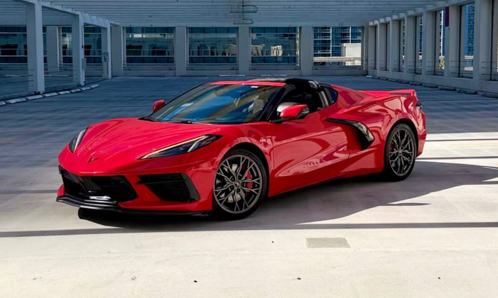 Chevrolet Corvette Stingray, red, for rent in Miami