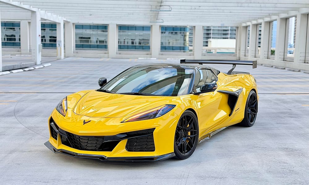 Chevrolet Corvette Z06, yellow, for rent in Miami