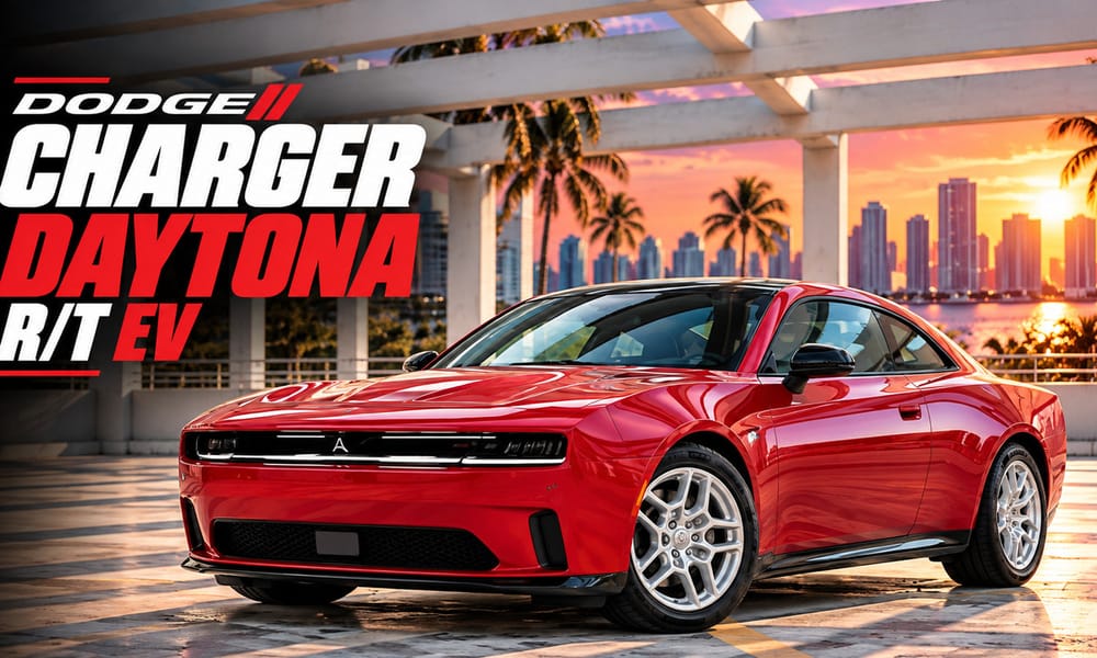 Dodge Charger Daytona R/T, red, for rent in Miami
