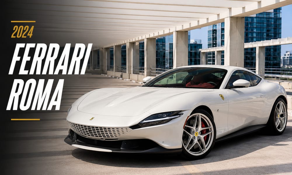 Ferrari Roma, white, for rent in Miami