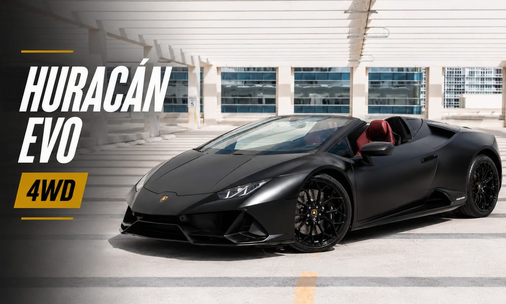 Lamborghini Huracán EVO, black, for rent in Miami