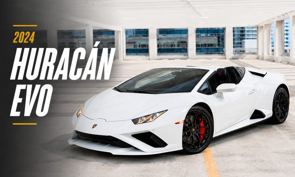 Lamborghini Huracán EVO, white, for rent in Miami