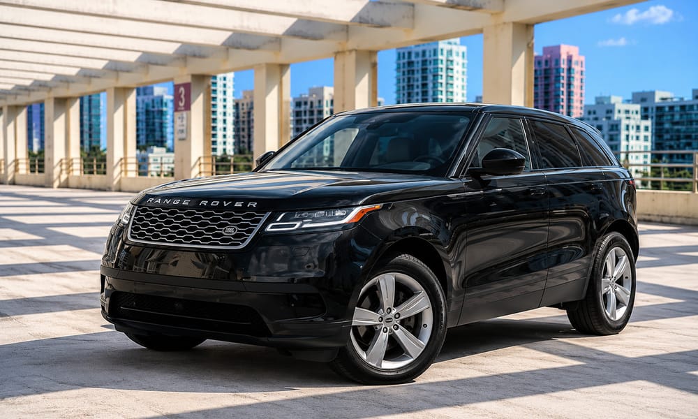Range Rover Velar, black, black interior, for rent in Miami