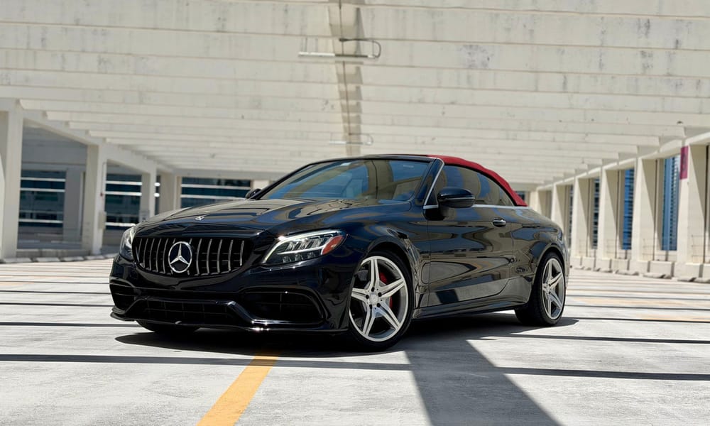 Mercedes-Benz C63 S, black, black interior, for rent in Miami