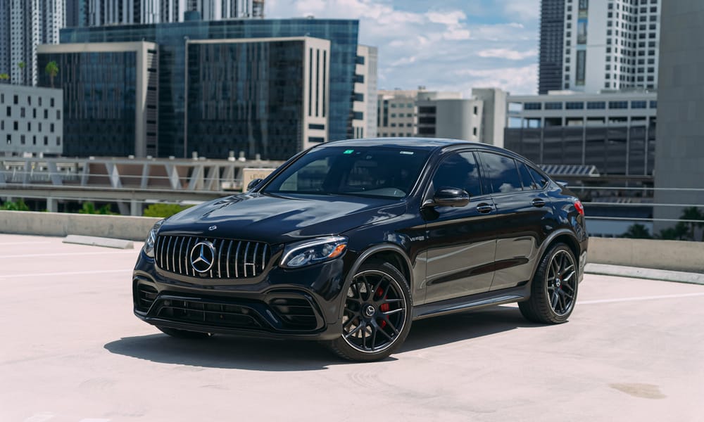 Mercedes-Benz GLC63 S, black, black interior, for rent in Miami