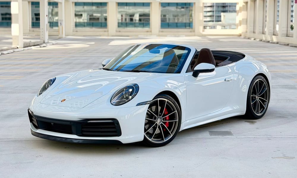 Porsche 911 Carrera S, white, for rent in Miami